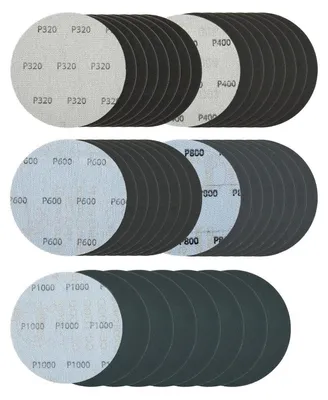 Produktbild von Schleifpapier 115mm, 40 Stück, Körnung 320/400/600/800/1000, Nass & Trocken, Klett, für Auto Lackarbeiten
