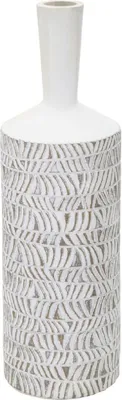 Zdjęcie produktu dla o Ferretti Nairobi wazon butelkowy Ø 15x49,5 cm sprany biały