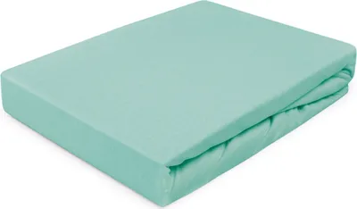 Image de Drap-housse avec élastique, jersey 120 x 200 cm, turquoise clair