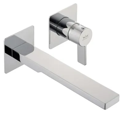 Productafbeelding van Kronenbach Krona 2.0 wastafelmengkraan, muurmodel, uitloop 20 cm, inclusief basislichaam