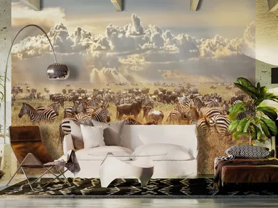 Produktbild von Vlies Fototapete Afrika 400x280 cm Tapeten Wandtapete XXL Tiere Savanne Landschaft Natur g-B-0145-a-a