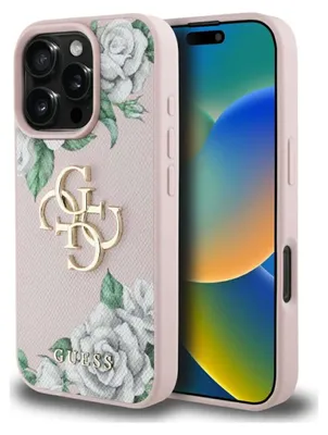 Immagine prodotto di Custodia Guess Grained Roses Big 4G Logo Do Iphone 16 Pro Max Różowy