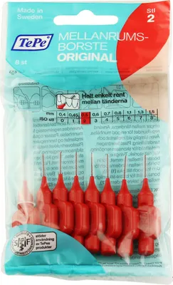 Obrázek produktu pro TePe Original mezizubní kartáčky 2 červené (0,5 mm) 8 ks