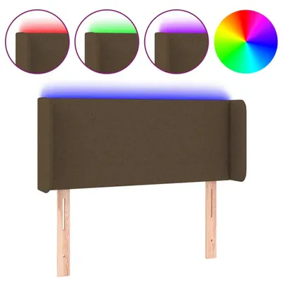 Produktbild von vidaXL LED Kopfteil Dunkelbraun 93x16x78/88 cm Stoff