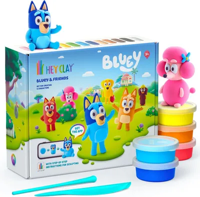 Productafbeelding van CLAY Bluey y Amigos boetseerklei voor kinderen, luchtdrogend, creatieve knutselset 3+