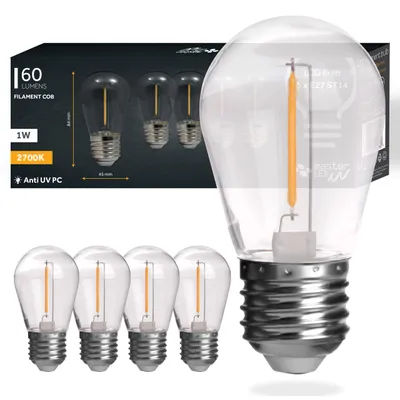 Produktbild von MasterLED - Leuchtmittel - Sockel E27 ST14 - 2700 K Warmweiß - 100 lm - 1 W - 5er Pack - edison birne - retro leuchtmittel