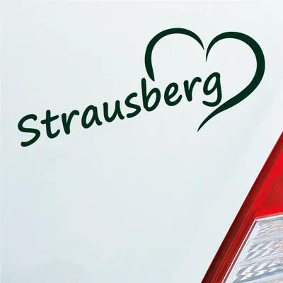 Produktbild von Auto Aufkleber Strausberg Herz Stadt City Love Liebe 19,5x8 cm Dunkelgrün Sticker Heckscheibenaufkleber