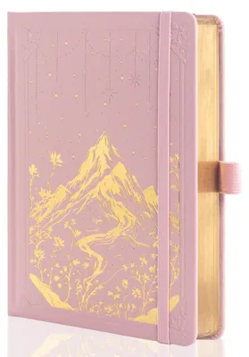 Produktbild von Liniertes Notizbuch A5, 316 Seiten, 100 g/m² Papier, Rosa, Hardcover, mit Lesezeichen & Stifthalter