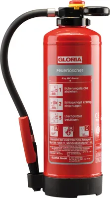 Obrázok produktu pre GLORIA ABC práškový hasiaci prístroj P6PRO w.Wh. 34A 233B C