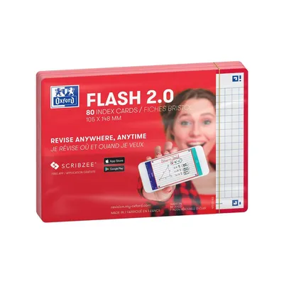 Zdjęcie produktu dla Oxford 400133904 Karty indeksujące Oxford "Flash 2.0", 105 x 148 mm, czerwone