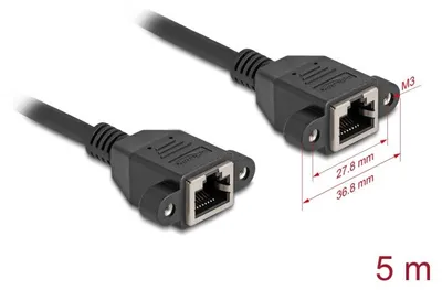 Zdjęcie produktu dla DeLOCK 90787, 5 m, Cat6a, S/FTP (S-STP), RJ-45, RJ-45, Czarny