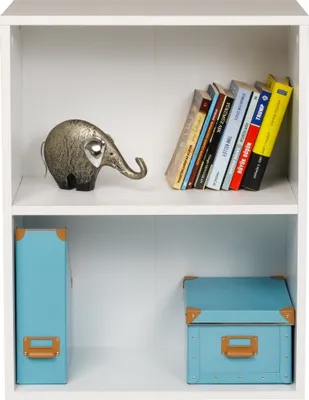 Produktbild von Breites Bücherregal mit 2 Fächern, weiß, 60x31x77 cm