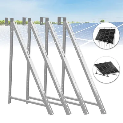 Produktbild von Balkonkraftwerk Halterung für 2 Solarmodule, 4×118 cm Aluminium-PV-Halterung mit 75 mm Haken, 0°–90° verstellbar, für Balkongeländer
