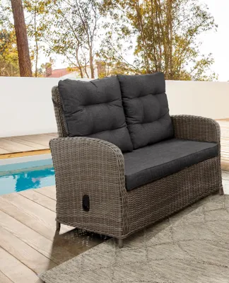 Produktbild von Destiny 2-Sitzer Gartensofa MERANO, Rückenlehne verstellbar, vintage grau