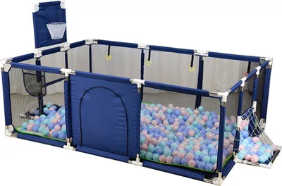 Produktbild von Kimbosmart Laufgitter Laufstall Baby Absperrgitter Krabbelgitter Spielstall Spielstall Groß Blau