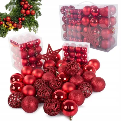Immagine prodotto di Verk 26011 Set di ornamenti natalizi 100 pezzi rosso