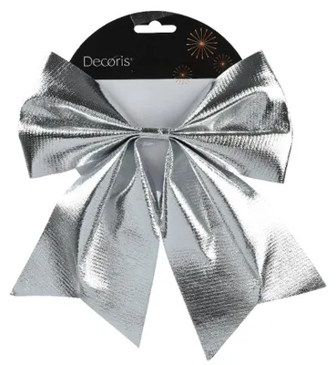 Productafbeelding van Strik polyester l20b24h1 cm zilver Decoris