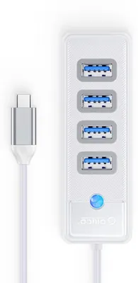 Obrázek produktu pro Orico USB-C adaptér/rozbočovač s 4 porty USB-A 3.1, bílá barva