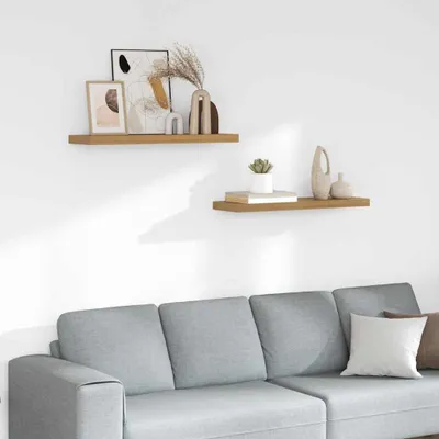 Obrázok produktu pre Maison Exclusive – Nástenné police, 2 ks, hnedé, 80 x 23,5 x 3,8 cm, drevotrieska
