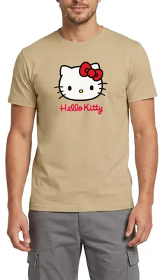 Produktbild von Spreadshirt Hello Kitty Klassisch Mit Schriftzug Männer T-Shirt, S, Sandbeige