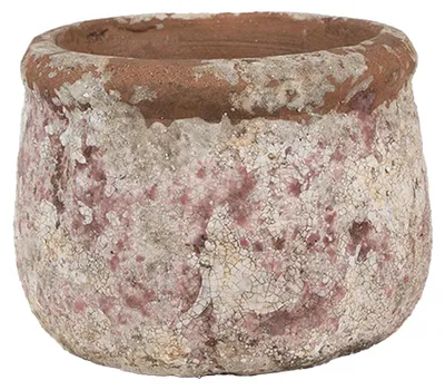 Productafbeelding van Clayre & Eef bloempot, diameter 13 cm, hoogte 9 cm, beige, terracotta