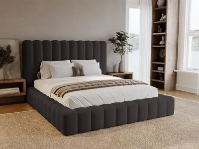 Produktbild von GrainGold Polsterbett Rotto 160x200 cm - Bett 160x200, Polsterbett mit Bettkasten und Lattenrost - Schwarz (Komodo 23)