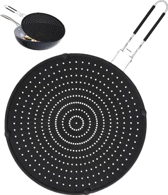 Produktbild von Famanu Spritzschutz 32 cm - Schwarz, mit faltbarem Griff