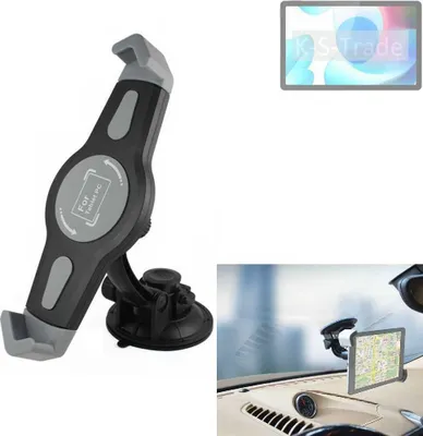 Produktbild von K-S-Trade Scheiben-Halterung für Tablets kompatibel mit Realme Pad KFZ Tablet Saugnapf Auto Halterung Windschutzscheibe Holder Halter