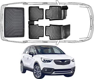 Produktbild von 3D Fußmatten & Obere Kofferraumwanne Auto Set Kompatibel mit Opel Crossland 2017 - 2024