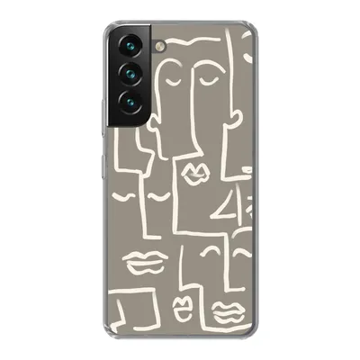 Produktbild von MuchoWow® Handyhülle Schutzhülle Hülle für Samsung Galaxy S22 Gesicht - Kopf - Strichzeichnung Silikon Softcase Handy Hülle - Mobiltelefonhülle