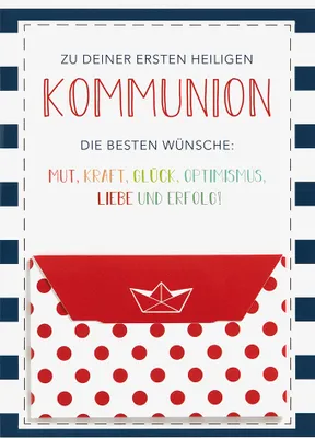 Produktbild von Kommunion  Geldkarte  Glückwunschkarte im Format 115 x 17cm mit Umschl