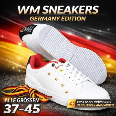 Produktbild von Weiße Sneakers Damen Herren Turnschuhe Sportschuhe bequem leicht Germany Tennis Freizeit Sport Gr. 40