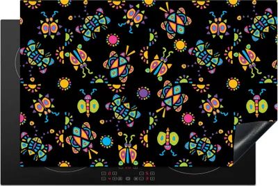 Produktbild von KitchenYeah© Herdabdeckplatte Schmetterling - Muster - Insekten , 81x52cm, Küche Deko, Glaskeramikkochfeld Herdabdeckung, Abdeckplatte fùr Kochfeld