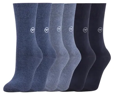 Produktbild von Tom Tailor Damen Socken 6er Pack uni basic indigo melange, anthrazit, Farben:jea/ind/nav, SockSizes:35-38