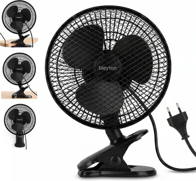 Produktbild von BLEYTON Tischventilator, Klemme, Wand und Tischventilator, 20 W, Schwarz, elektr