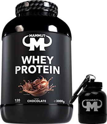 Produktbild von Mammut Nutrition - Whey Protein 3000 g Dose - 120 Portionen Eiweiß + GRATIS Powderbank, Geschmack: Chocolate