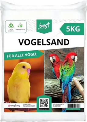 Produktbild von Best For Home Vogelsand | Vogelsand 5kg für Käfig | Quarz Vogelsand Leicht zu dosieren | Papagei Sand Idealer Bodengrund für Käfige und Volieren