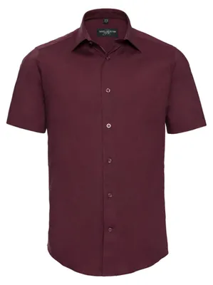 Productafbeelding van Russell Collection - Herenhemd, korte mouwen, model LT3728 (XL) (Bordeauxrood)