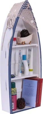 Produktbild von Bootsregal 042, Stand- oder Hängeregal, Maritim 73 x 30 x 12 cm, Shabby Look