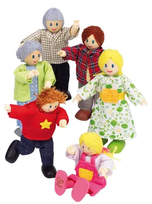 Produktbild von Hape Happy Family Puppenfamilie  Helle Hautfarbe, E3500