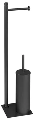 Produktbild von TRILLY Ständer mit Toilettenpapierhalter und WC-Bürste, eckig, schwarz matt