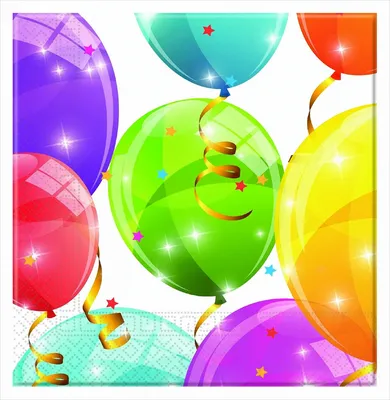 Produktbild von Servietten "Sparkling Balloons", 33x33 cm, 20 Stück.