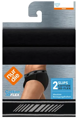 Produktbild von NUR DER Slip 3D-Flex Classic 2er Pack - schwarz - 5 | M | 50