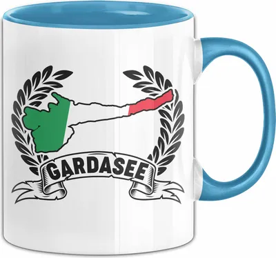 Produktbild von Gardasee Tasse Geschenk Italien Urlaub Garda See Kaffee-Becher (Blau)
