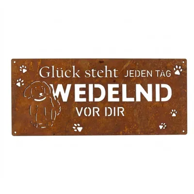 Produktbild von Rostschild Hund Glück steht wedelnd Garten 40cm