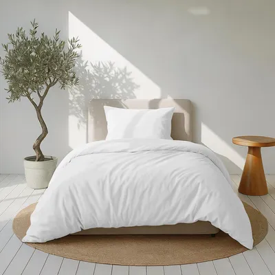 Immagine prodotto di TRANKIELO® - Set copripiumino e federe 135x200 cm e 80x80 cm - Saten di cotone - Bianco - Oeko-Tex