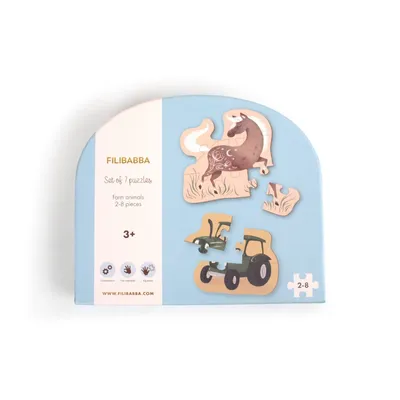 Immagine prodotto di Filibabba Set di 7 puzzle Animali della fattoria