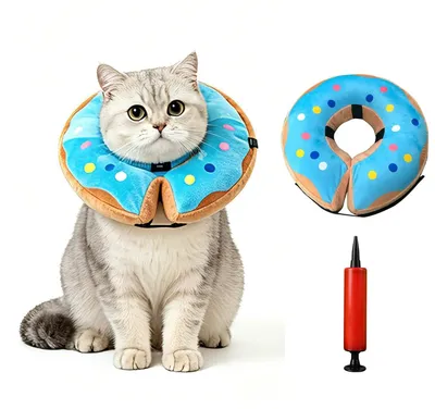 Imagen del producto de Cuello de recuperación inflable para mascotas - Suave y cómodo (Talla S)