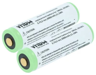 Produktbild von vhbw 2x Akku kompatibel mit Fenix TK35, TK15 Taschenlampe Kopflampe (3 Ah, 3,7 V, Li-Ion)
