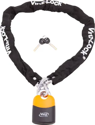 Produktbild von VINZ Fogo Kettenschloss | Kette Locker Schloß | Kettenschloss motorradschloss Rollerschloss E-Bike Schloss | 120 - 150 - 200 cm x ø10mm (150cm)